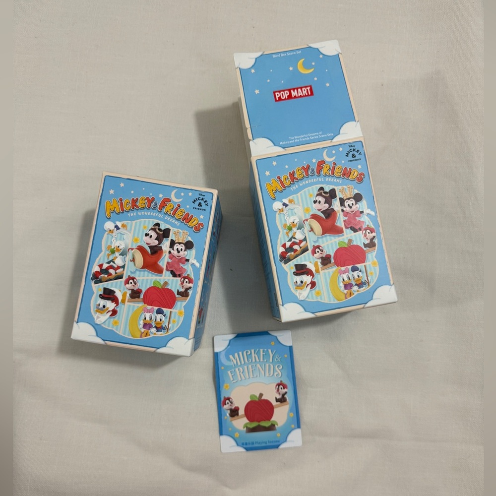 Disney Mickey & Friends Toy Set- Pop Mart Blind Box. 1 sealed box + 1 open box.